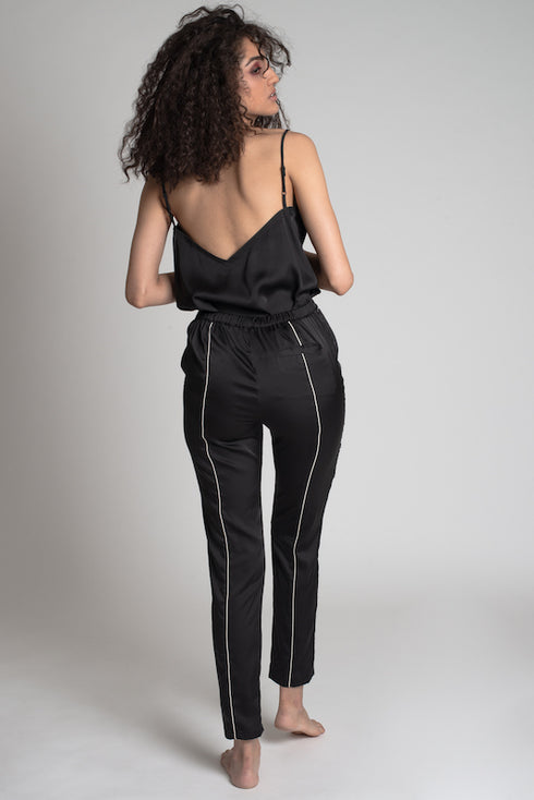 HENDRIX Cigarette-Leg Pants with White Piping